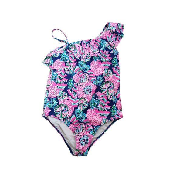 Lilly Pulitzer Other - Lilly Pulitzer Girls One Piece Swimsuit Size 12 Zita Oyster Bay Navy Multi